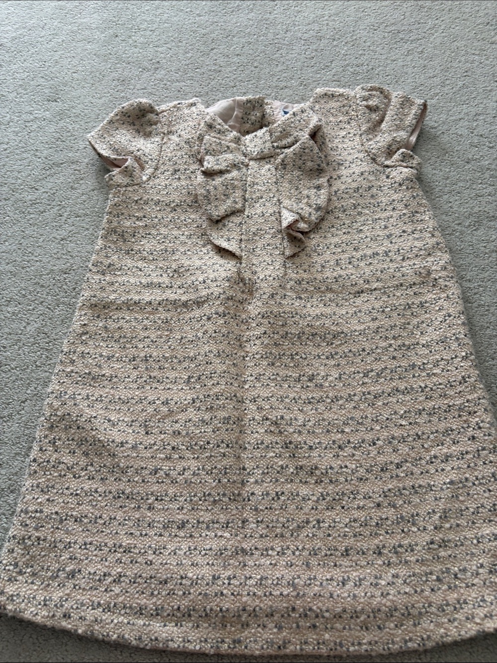 Janie and Jack Dress Kids Size 5 Pastel Party Boucle Ruffle Tweed